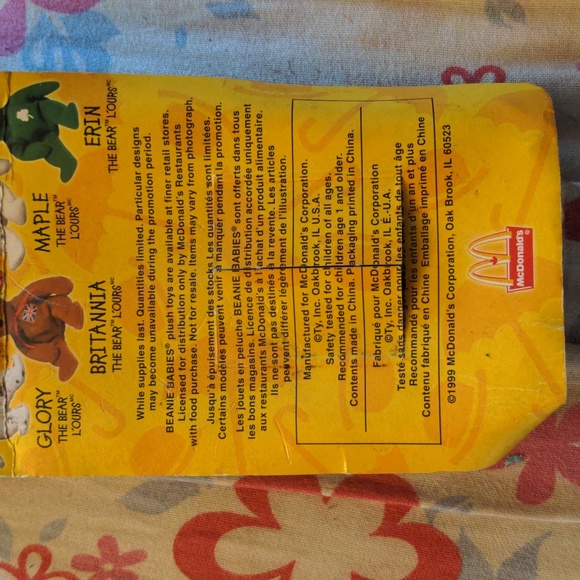 1999 Mc Donalds Bear Ty Brittannia The Bear Sealed - Picture 8 of 10